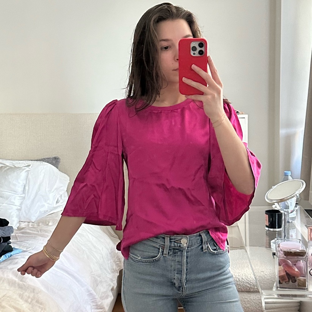 Nation Pink 3/4 Sleeve Blouse